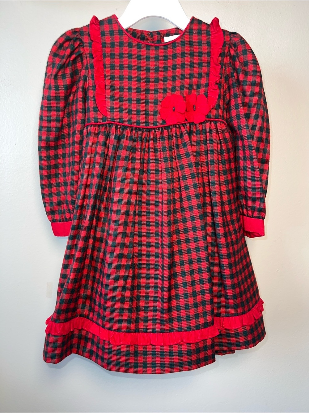 VTG Girls' Red & Black Plaid Holiday Dress - SIMI Size 2T​